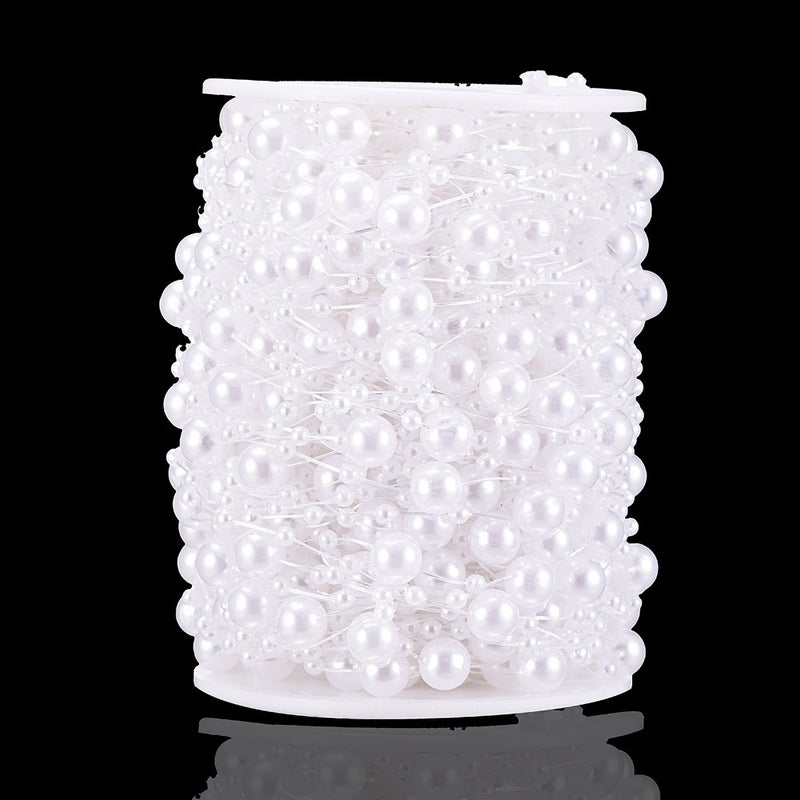 Bingcute 100 Feet Fishing Line Artificial Pearls String Beads Chain Garland Flowers Wedding Party Decoration,Party Supplies - Image 2
